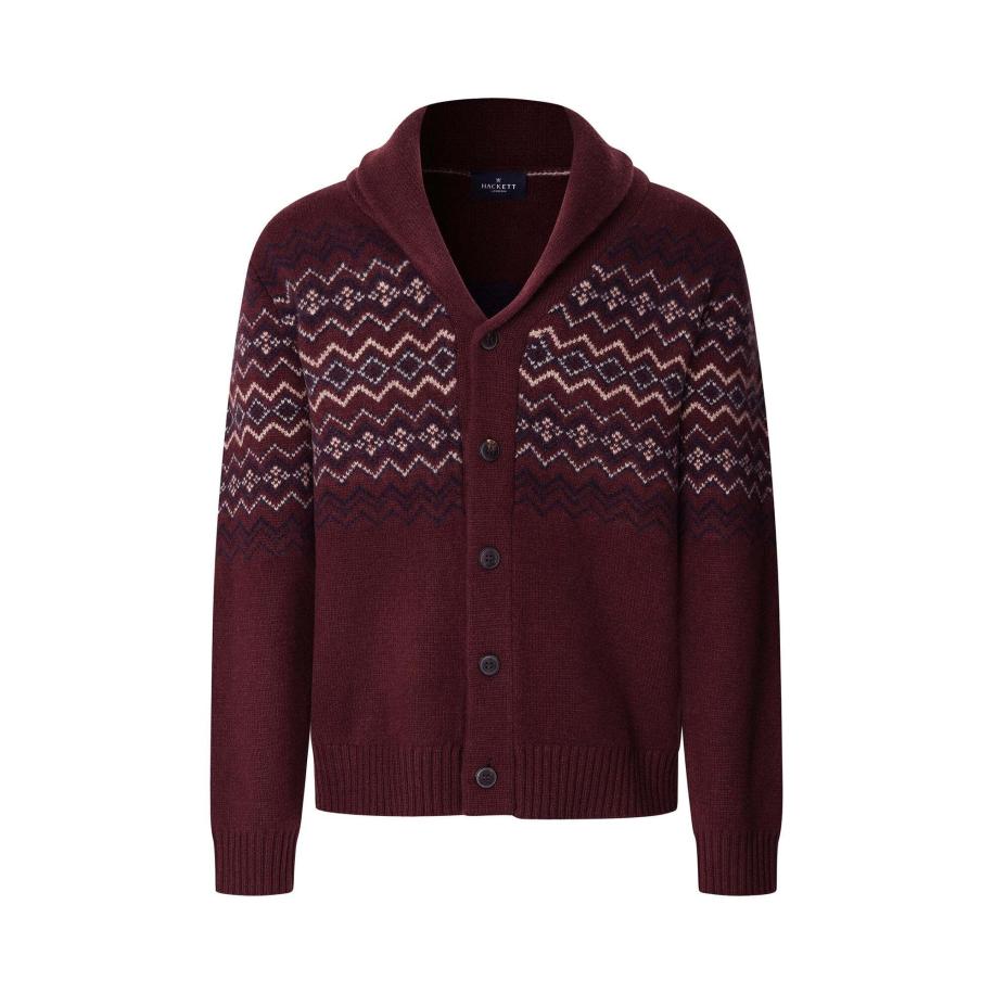 Hackett London Hackett London Gebreid vest Fairisle bourgogne -