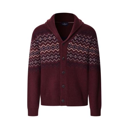 Hackett London Hackett London Gebreid vest Fairisle bourgogne
