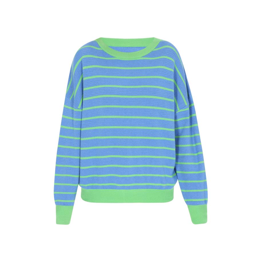 Swirly swirly Trui azuur / lichtgroen -