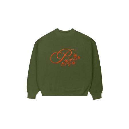 Prohibited Trui Bloom olijfgroen / neonoranje