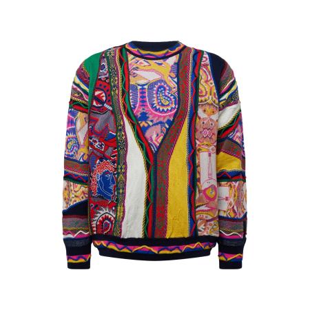 carlo colucci Carlo Colucci Trui Deluggi navy / donkerblauw / geel / groen