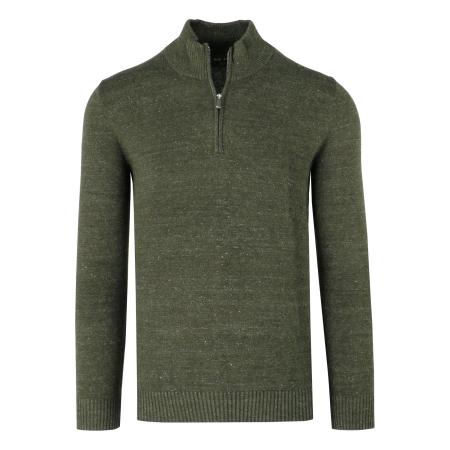 Marvelis Casual Trui ritssluiting olijf, Effen