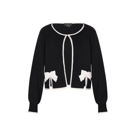 Faina faina Gebreid vest zwart / wit