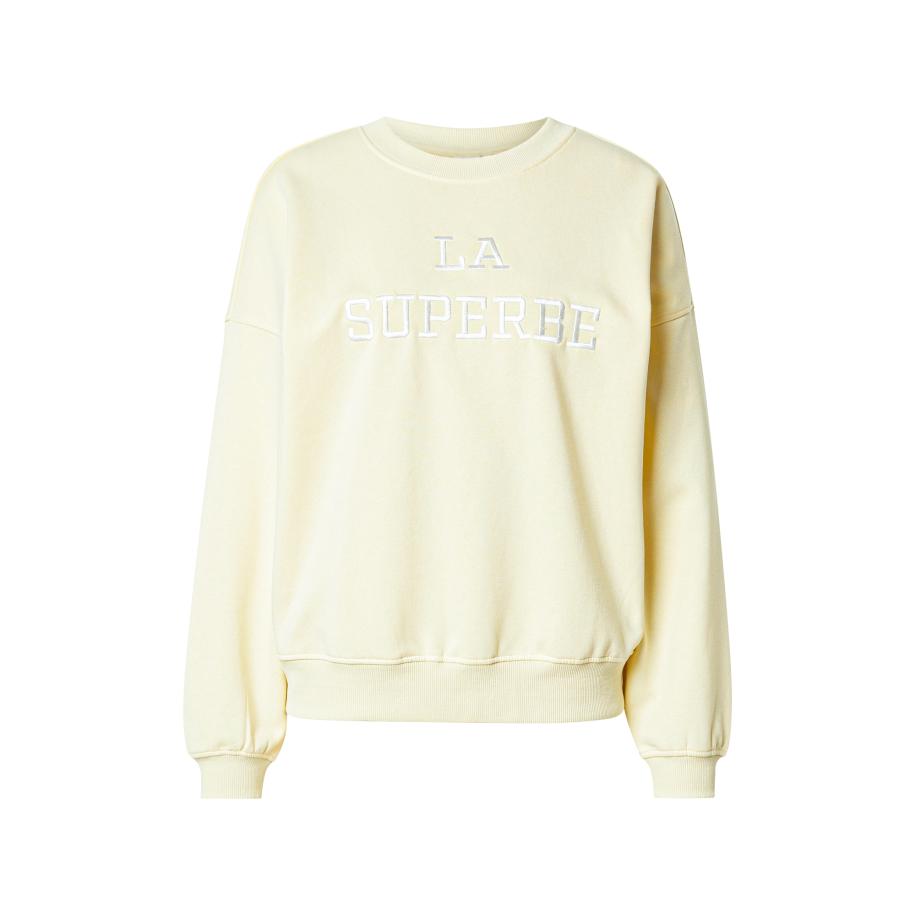 JDY JDY Sweatshirt JDYMESA lichtgeel / wit -