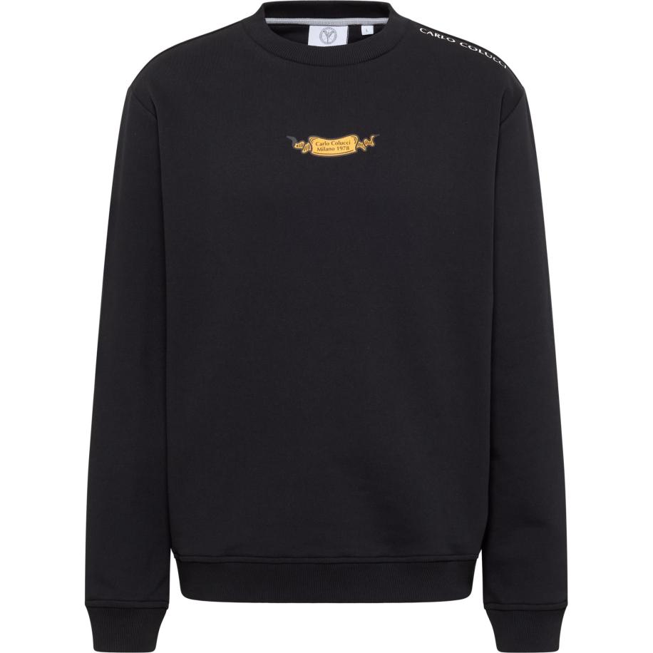 carlo colucci Carlo Colucci Sweatshirt Eichner duifblauw / donkerblauw / donkergeel / zwart -