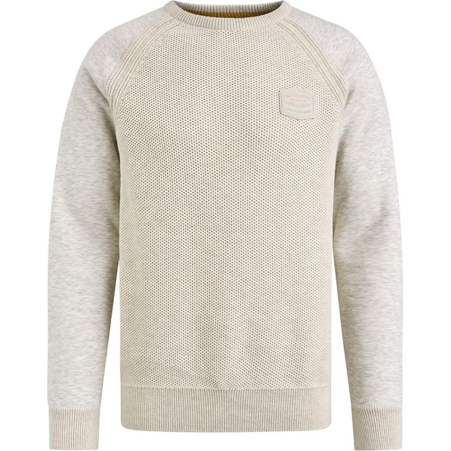 PME Legend Trui Knit Sweat Ecru Bruin