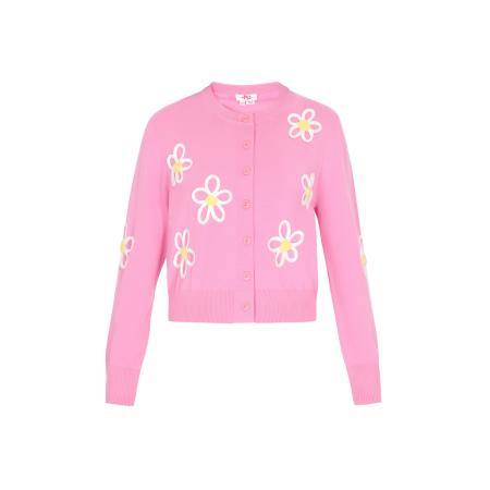 MYMO MYMO Gebreid vest geel / rosa / wit