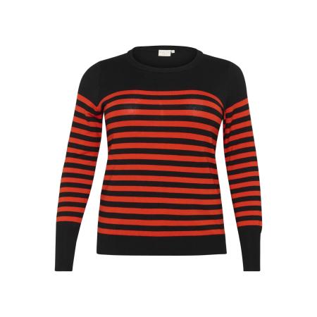 KAFFE CURVE Trui Lizzy bloedrood / zwart