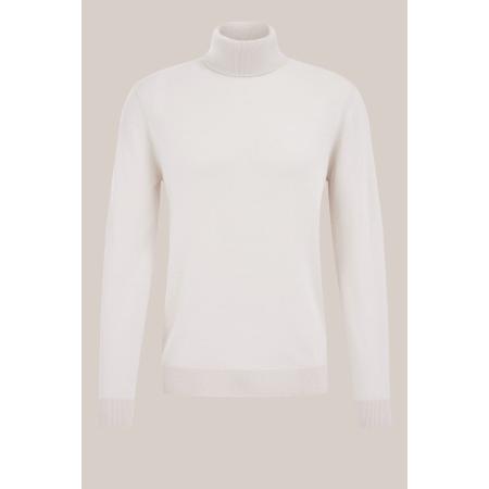 Fundamentals heren Slim fit coltrui van merinowol - Slim Fit - Gebroken wit - Merino wol - Maat: S