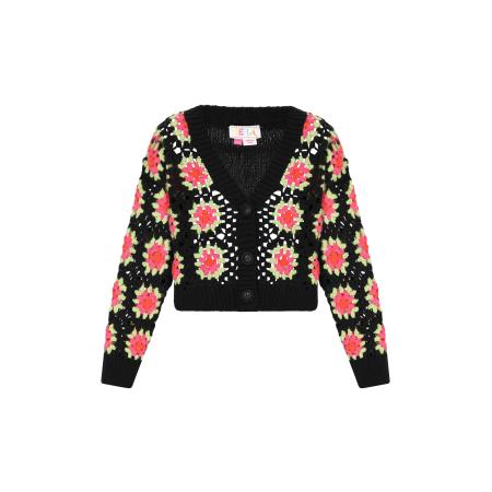 IZIA IZIA Gebreid vest lichtgroen / kreeft / lichtroze / zwart