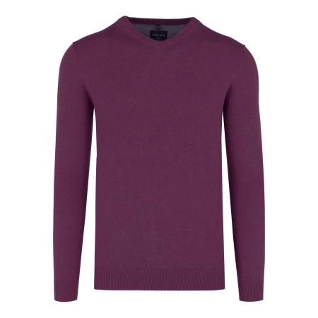 Marvelis Casual Trui V-hals paars, Effen