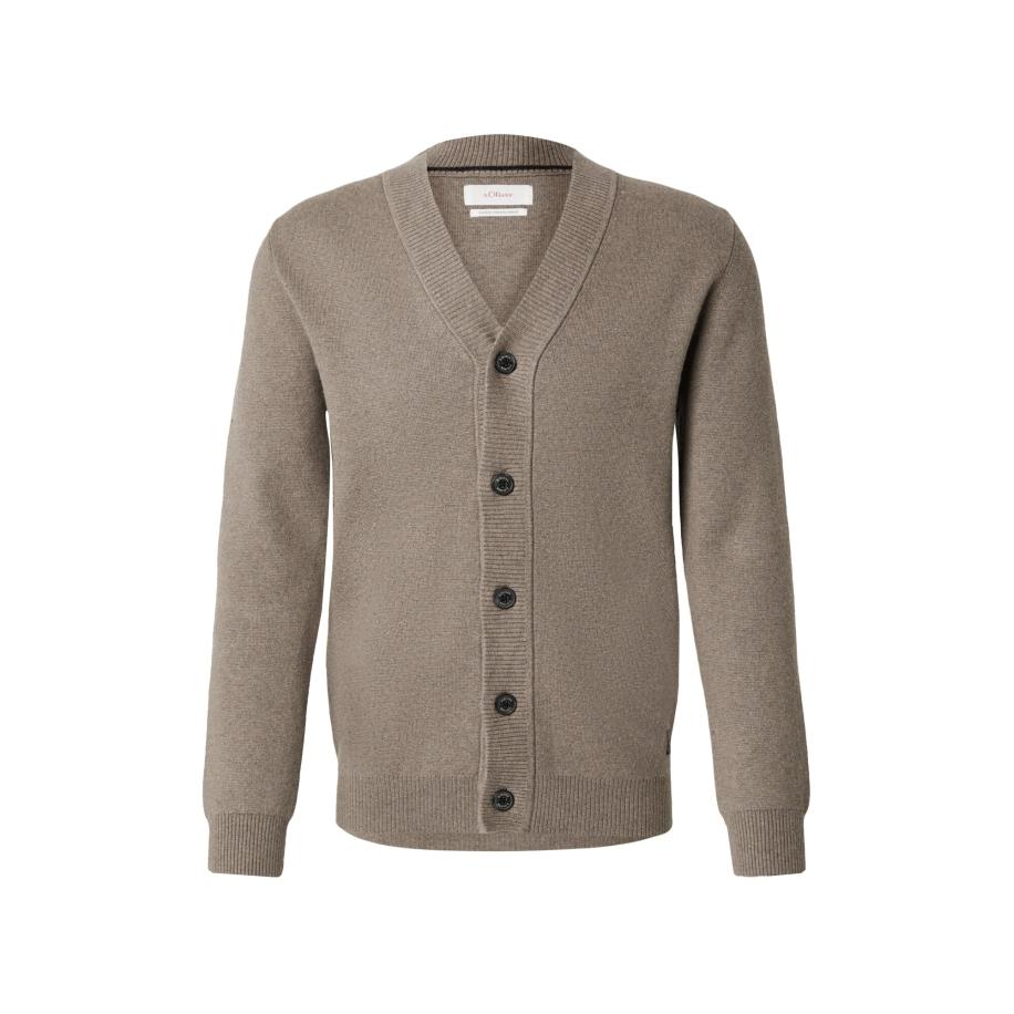 s.Oliver Gebreid vest bruin gemêleerd Bruin