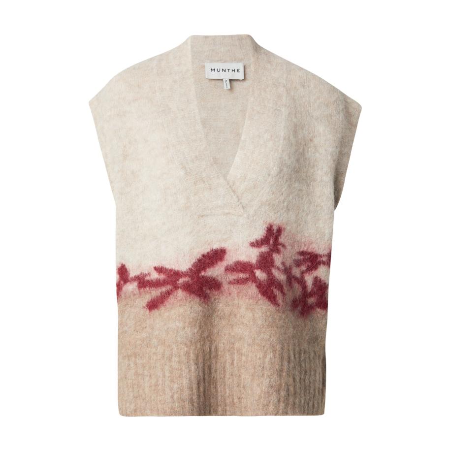 Munthe Munthe Trui PURULIA beige / taupe / donkerrood -