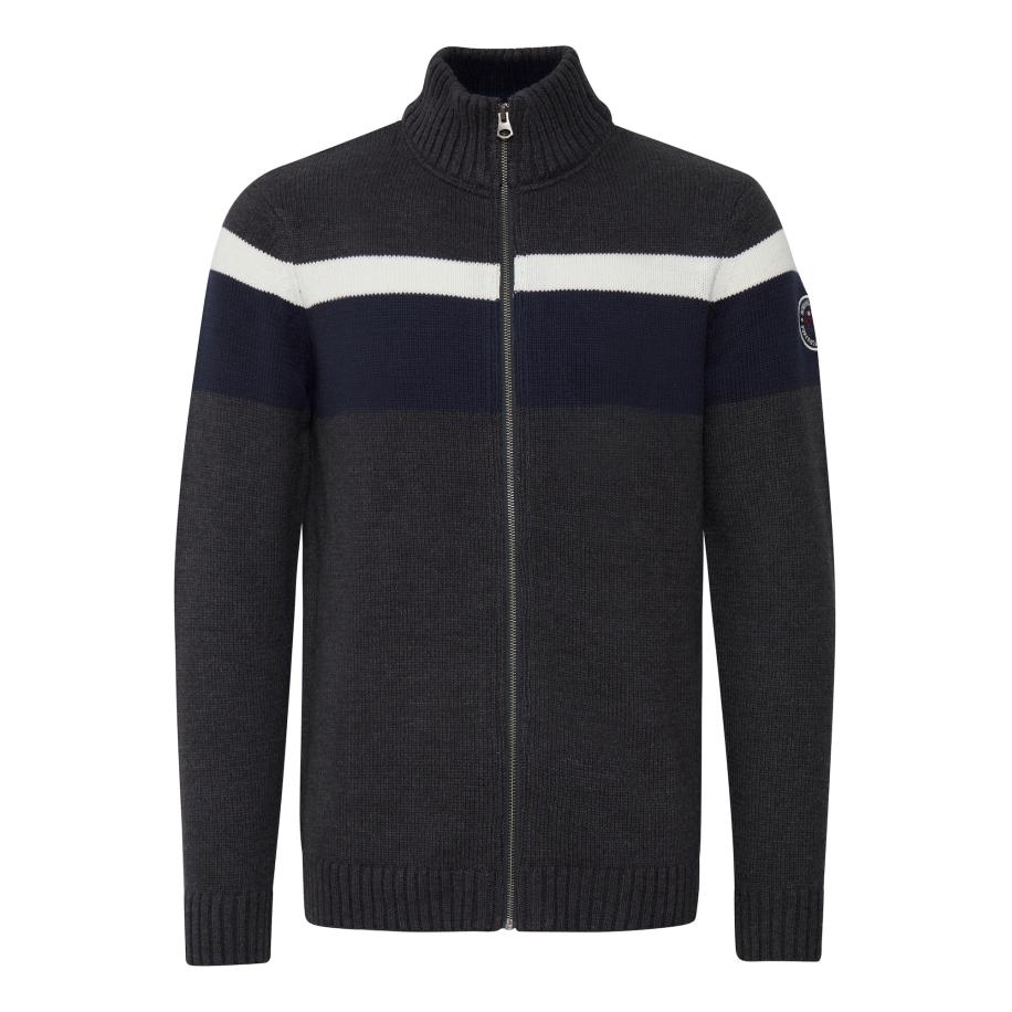 FQ1924 FQ1924 Gebreid vest Edvard navy / antraciet / donkergrijs / wit -