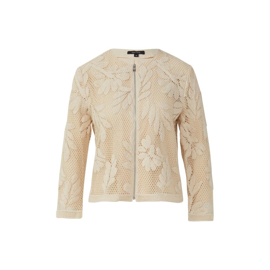 Comma COMMA Gebreid vest beige -