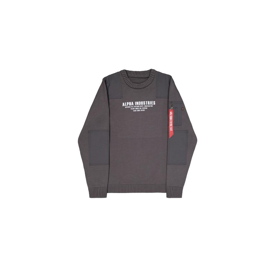 ALPHA INDUSTRIES Sweatshirt donkergrijs / rood / wit Grijs