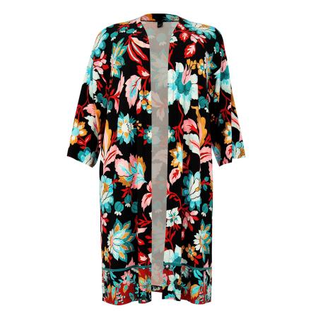 Yoek YOEK Kimono gemengde kleuren / zwart