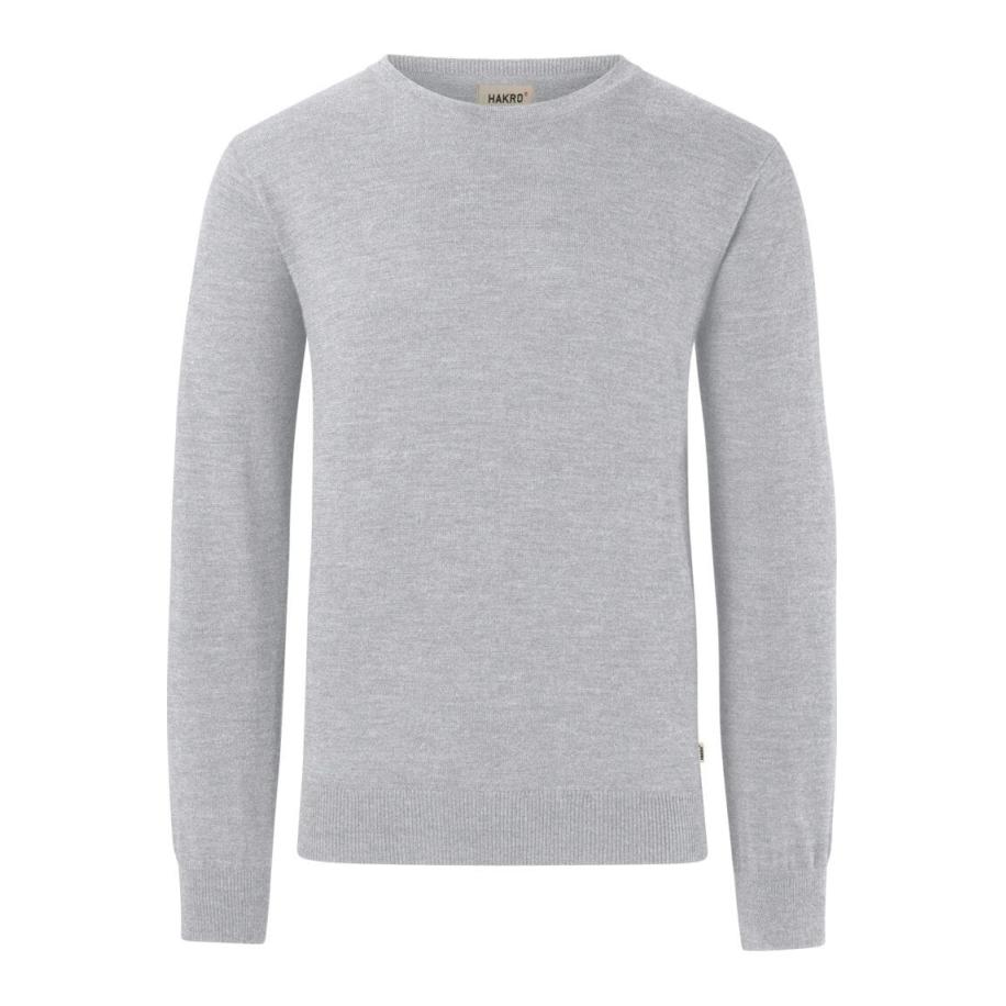 HAKRO Trui ronde halsgrijs, Effen Grijs