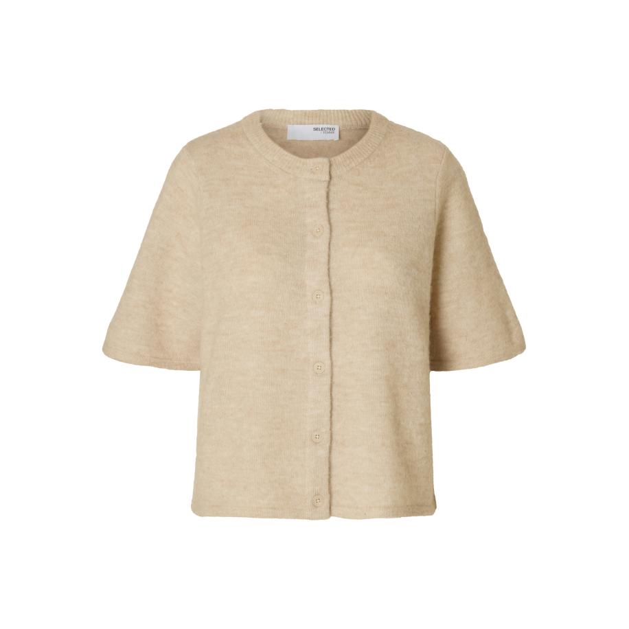 Selected SELECTED Gebreid vest SLFLULU beige gemêleerd -