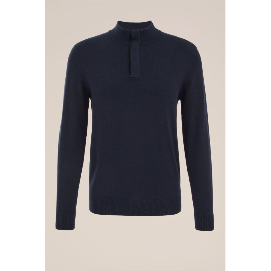 WE Fashion Heren slim fit trui - Slim Fit - Marineblauw - Katoen - Maat: XS Blauw