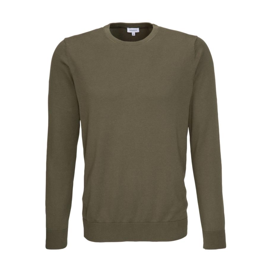 Seidensticker Trui ronde halsolijfgroen, Effen Groen