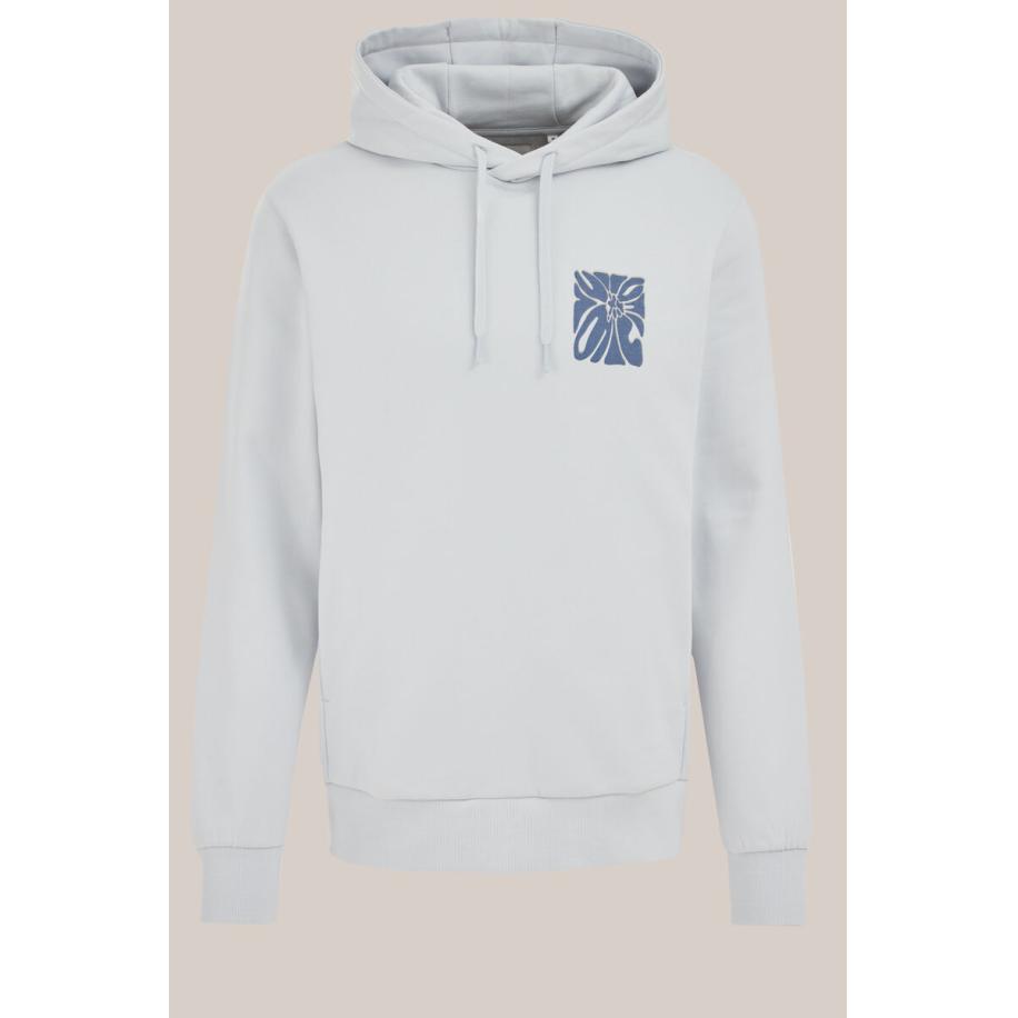 WE Fashion Heren regular fit hoodie met opdruk - Regular fit - Lichtblauw - Katoen - Maat: XS Blauw