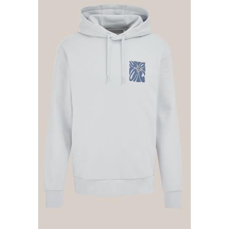 WE Fashion Heren regular fit hoodie met opdruk - Regular fit - Lichtblauw - Katoen - Maat: XS