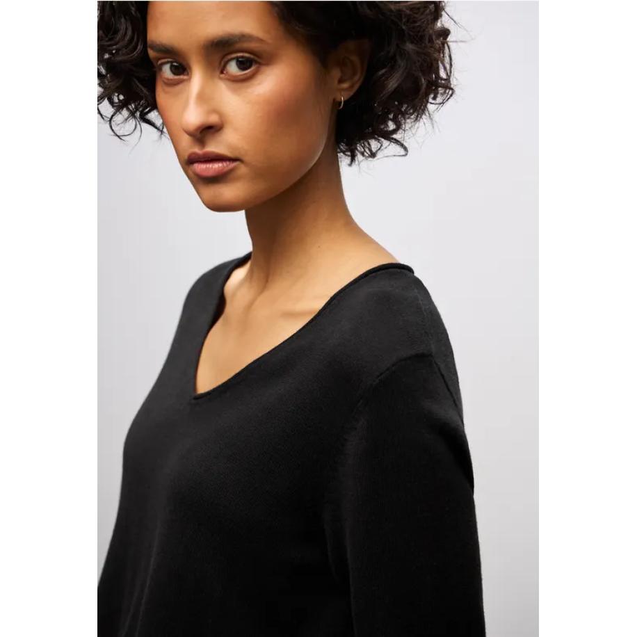 Street One Trui met V-hals Zwart