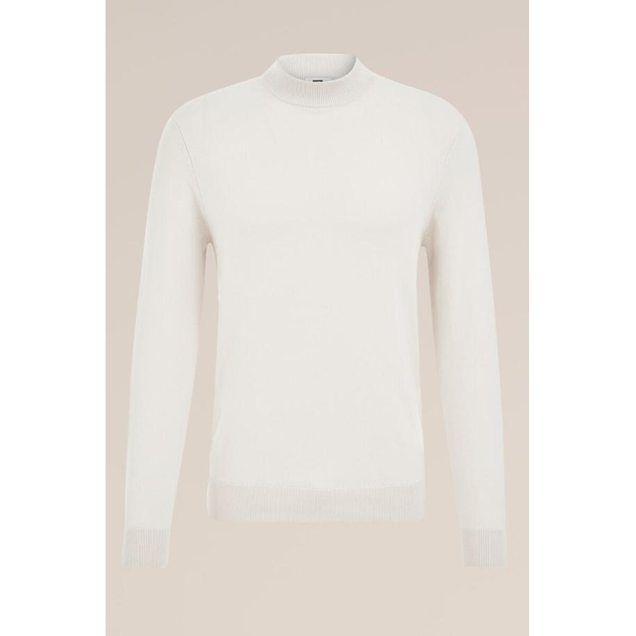 WE Fashion Heren slim fit fijngebreide trui - Slim Fit - Beige - Katoen - Maat: S Bruin