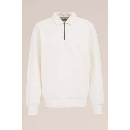 WE Fashion Heren regular fit sweater met rits - Regular fit - Wit - Katoen - Maat: XS