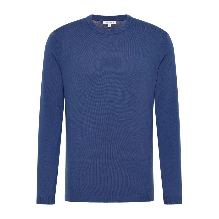 ETERNA Trui denim, Effen Blauw