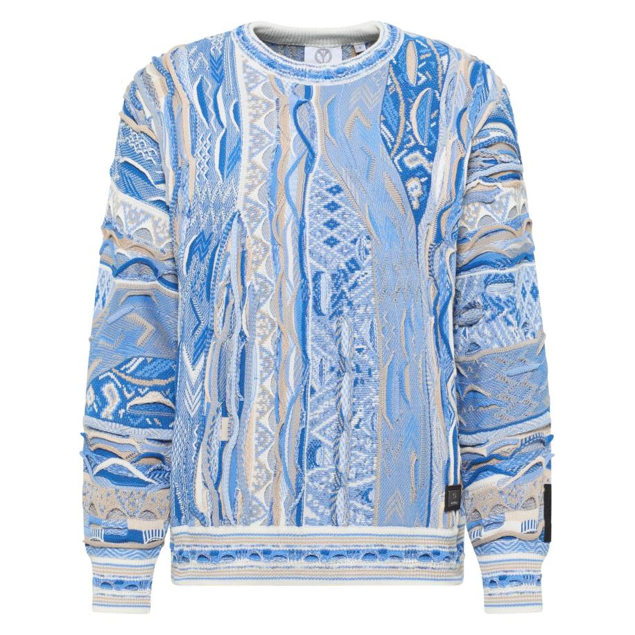 carlo colucci Carlo Colucci Trui Di Palo crème / donkerbeige / blauw / lichtblauw -