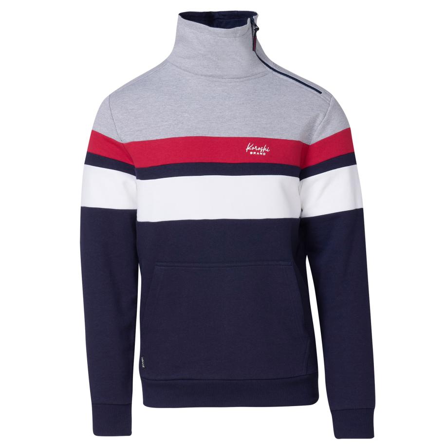 KOROSHI Trui navy / grijs / rood / wit Blauw