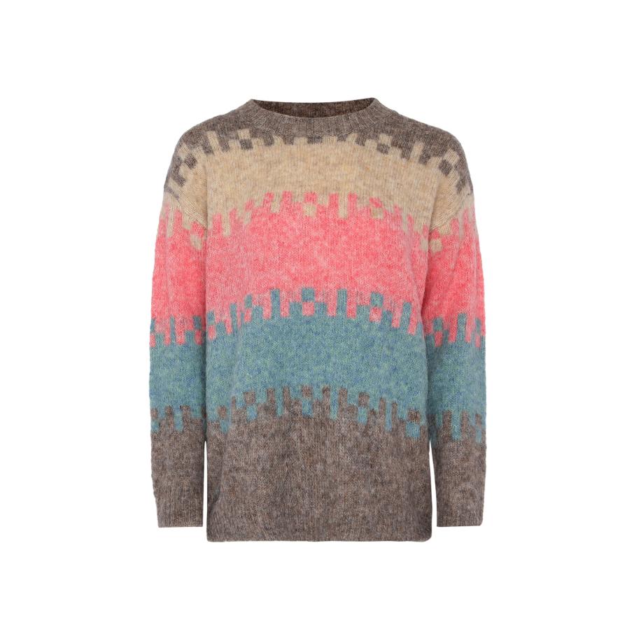 Jalene Jalene Trui beige / duifblauw / bruin gemêleerd / lichtroze -
