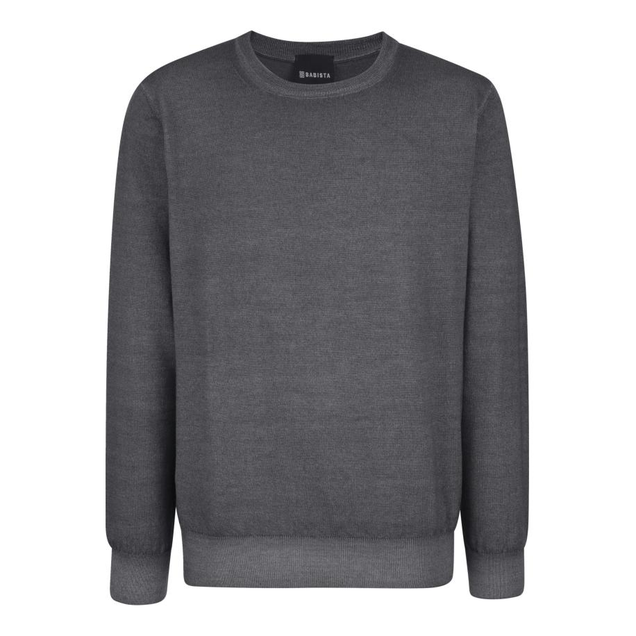 BABISTA Trui ronde halsgrijs, Effen Grijs