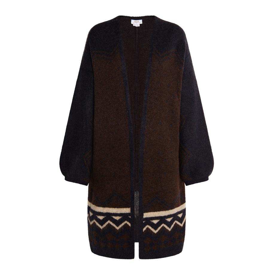 Usha usha FESTIVAL Gebreid vest beige / donkerblauw / bruin -