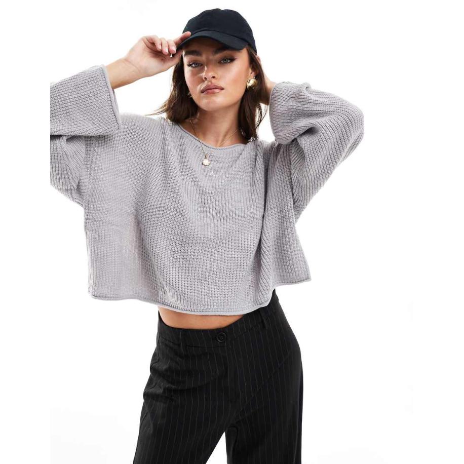 Miss Selfridge Ruimvallende trui in gemêleerd grijs Grijs