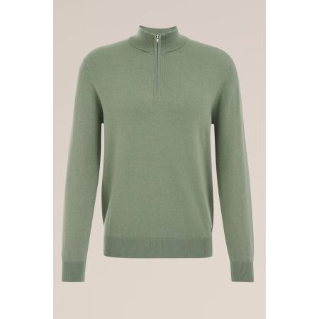 Fundamentals heren trui met rits - Mosgroen - Katoen - Maat: XXXL