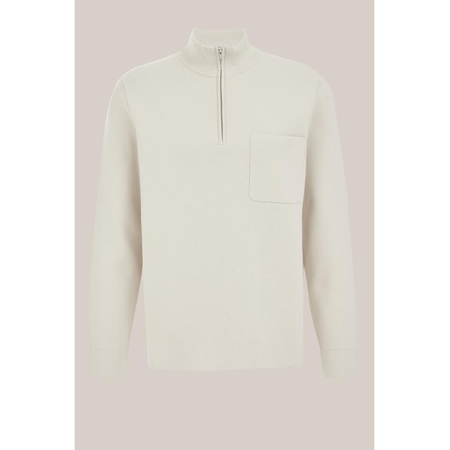 Fundamentals heren trui met rits - Lichtgrijs - Maat: XL Grijs