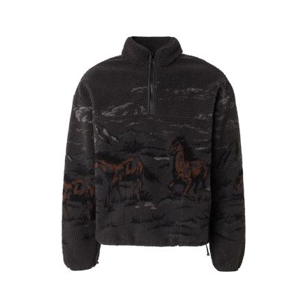 Levi's LEVIS ® Trui Idyllwild Sherpa Popover Sweatshirt stone grey / donkeroranje / zwart