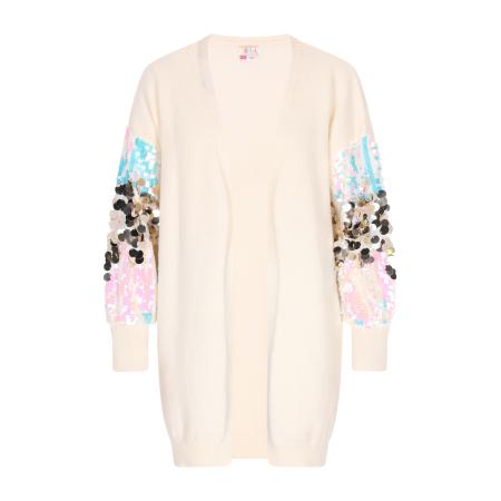 IZIA IZIA Gebreid vest lichtblauw / pink / rosa / wolwit