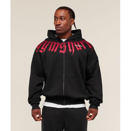 Gymshark Fade Graphic Zip Up Hoodie Black