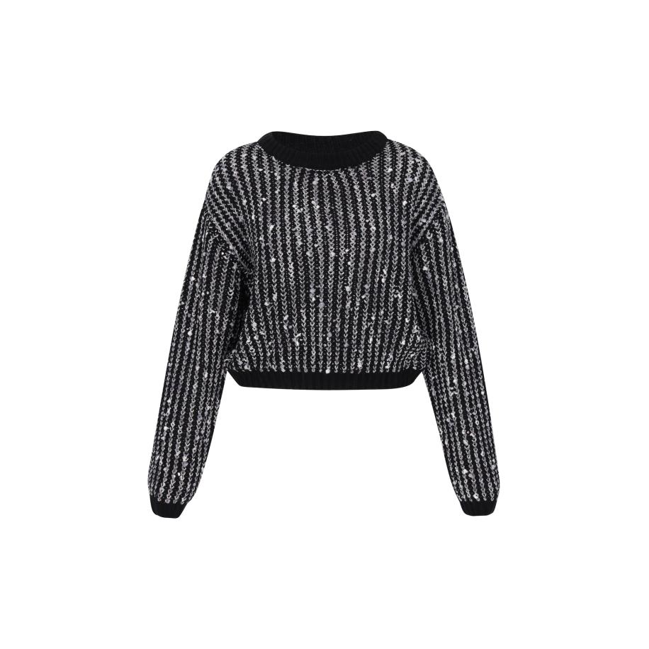 myMo ROCKS Trui zilvergrijs / zwart / wit Zwart