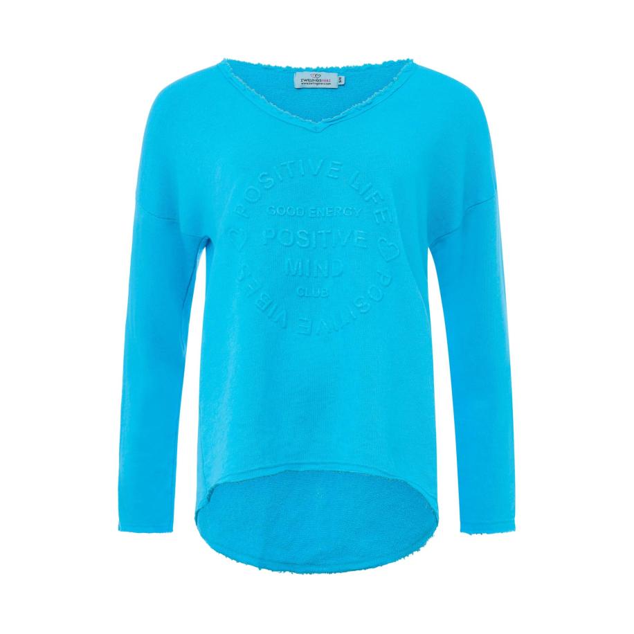 zwillingsherz Zwillingsherz Sweatshirt Positive Mind hemelsblauw -