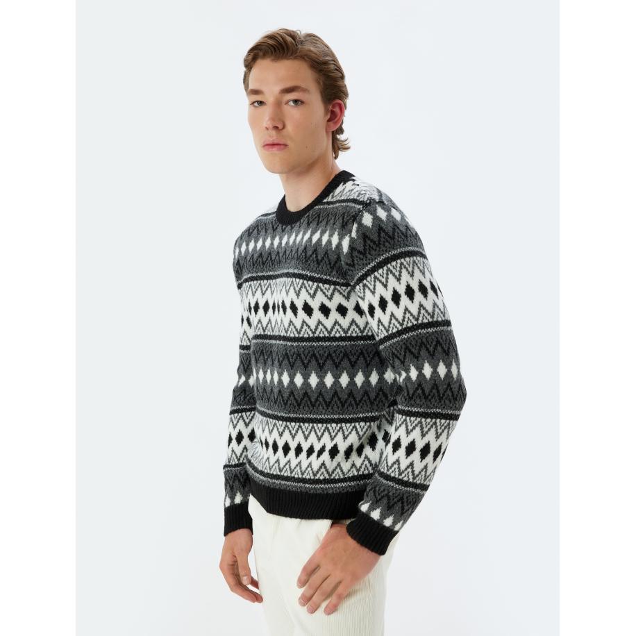 Koton Koton Trui antraciet / wit -