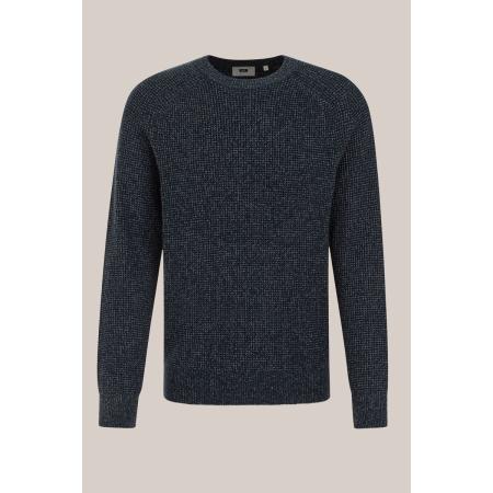 WE Fashion Heren regular fit trui met structuur - Regular fit - Donkerblauw - Maat: S