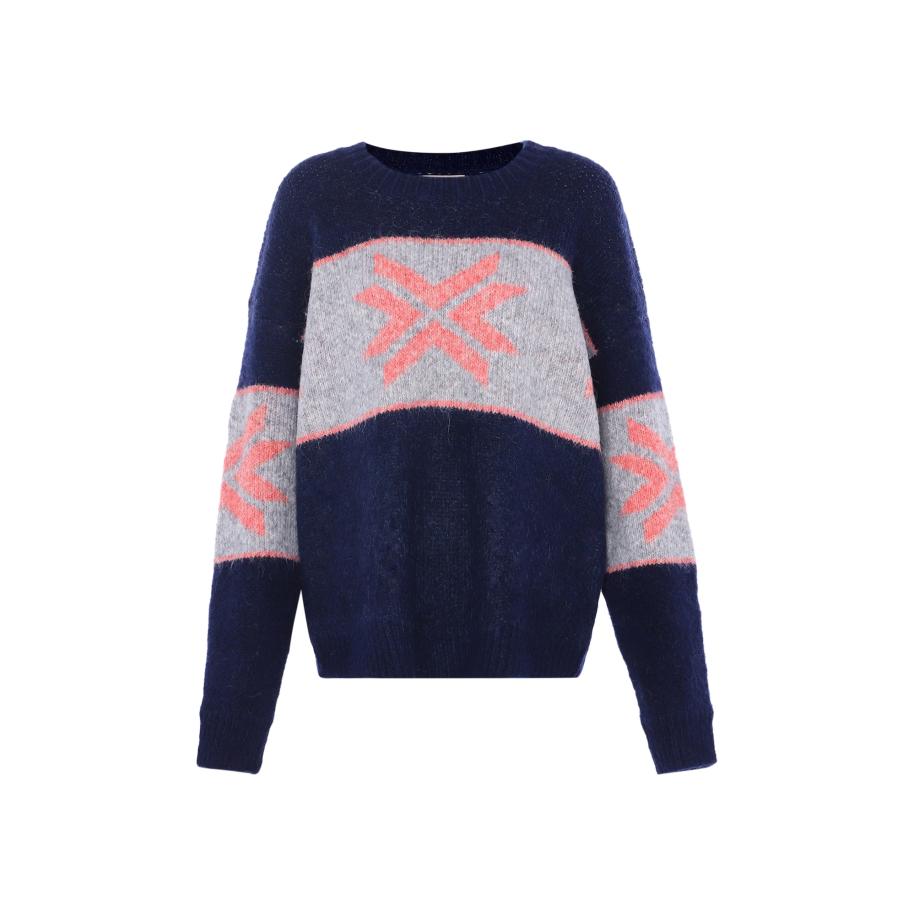 Jalene Jalene Trui marine / grijs gemêleerd / koraal -