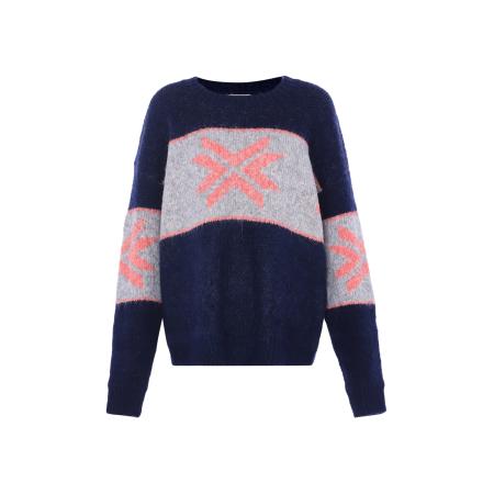 Jalene Jalene Trui marine / grijs gemêleerd / koraal