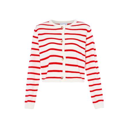 Usha usha BLUE LABEL Gebreid vest bloedrood / wolwit