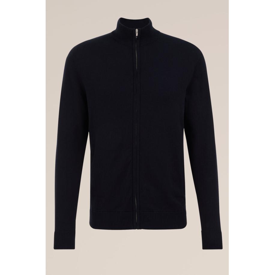 Fundamentals heren Slender fit fijngebreid vest - Donkerblauw - Katoen - Maat: L Blauw